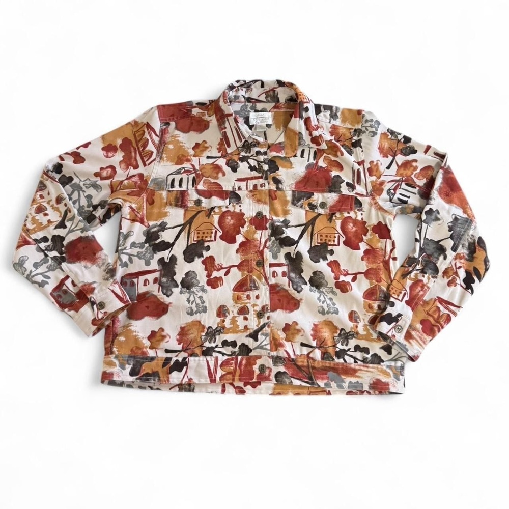 Christopher & Banks Arthouse Scenic Print Stretch Jacket - Women's Size M